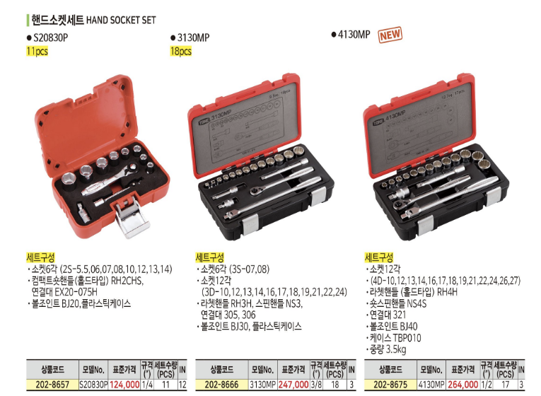 [토네] 핸드소켓세트 4130MP