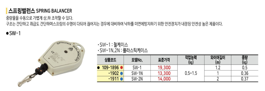 [스마토-B&F 에어릴] 스프링밸런스 SW-2N